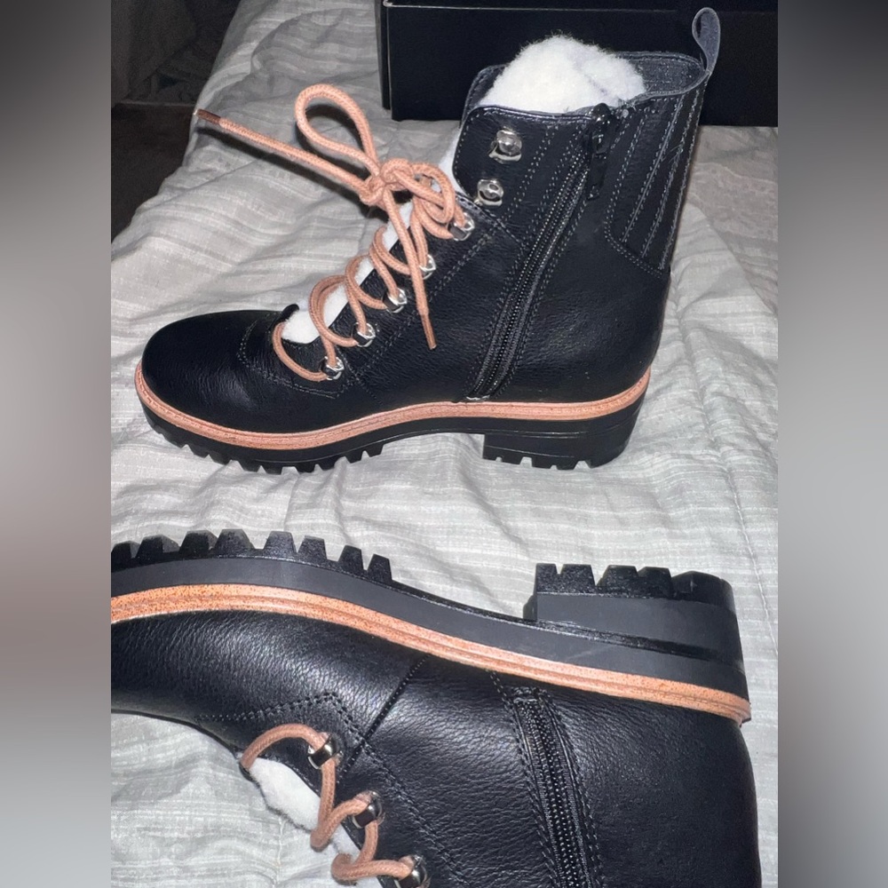 Shearling Combat Boots - Picture 5 of 7